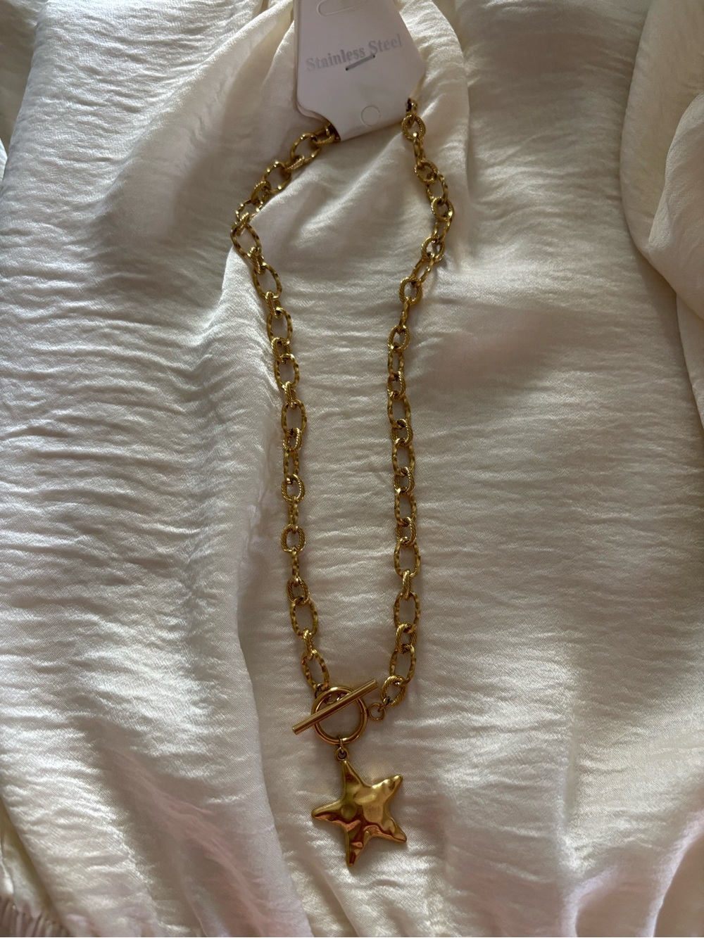 Stainless steel Star Pendant Chain Necklace - Stainless Steel
